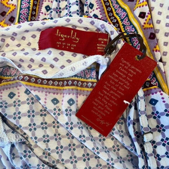 Tigerlily Dalmatia Halter Purple Blue Geo Boho Romper size 2 - Picture 13 of 15